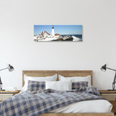 Mooie winterdag bij Portland Head Light Canvas Afdruk (Insitu (Slaapkamer))