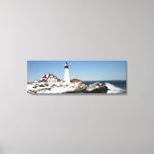 Mooie winterdag bij Portland Head Light Canvas Afdruk (Voorkant)