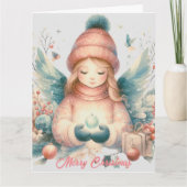 Mooie winterengel te midden van de noordelijke nat kaart (Voorkant)