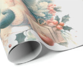 Mooie winterengel temidden van de noordelijke natu cadeaupapier (Rol Hoek)