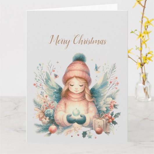 Mooie winterengel temidden van de noordelijke natu kaart (Gele Bloem)