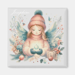 Mooie winterengel temidden van de noordelijke natu magneet