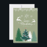 Mooie wintergroene bomen deers Xmas Notitiekaartje<br><div class="desc">Mooie wintergroene bomen passen paaskaarten toe.</div>