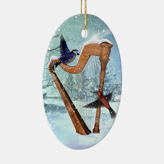 Mooie winterharp keramisch ornament (Rechts)