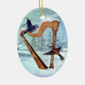 Mooie winterharp keramisch ornament (Achterkant)
