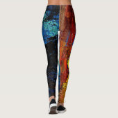 Mooie winterkleuren van Blauwe bruine bruine bruin Leggings (Achterkant)