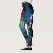 Mooie winterkleuren van Blauwe bruine bruine bruin Leggings (Links)