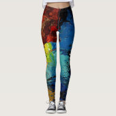Mooie winterkleuren van Blauwe bruine bruine bruin Leggings (Voorkant)