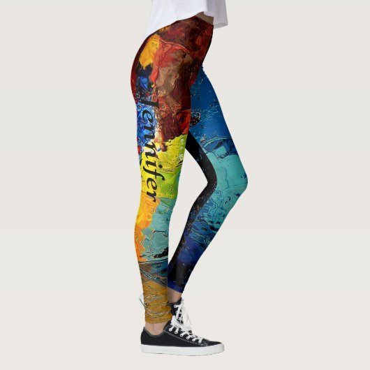 Mooie winterkleuren van Blauwe bruine bruine bruin Leggings (Rechts)