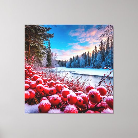 Mooie winterlandschap canvas afdruk (Voorkant)