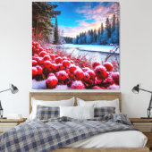 Mooie winterlandschap canvas afdruk (Insitu (Slaapkamer))