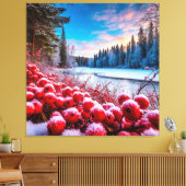Mooie winterlandschap canvas afdruk (Insitu (Woonkamer))