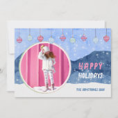 Mooie winterlandschapsfoto-ornament feestdagenkaart (Voorkant)