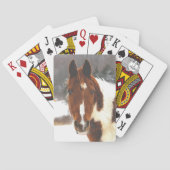 Mooie winterpaard sneeuwrijke Boerderij scène Pokerkaarten (Achterkant)