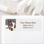 Mooie winterpaarden en etiketten met retouradresse (Insitu)