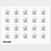 Mooie winters huis dorpsscène kerstmis vierkante sticker (Vel)