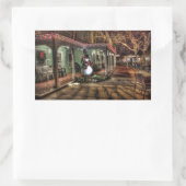 Mooie winters nachtkaarsticker rechthoekige sticker (Tas)