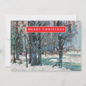 Mooie winters sneeuwsfeer in blauw grijstinten Ker Feestdagenkaart (Voorkant)