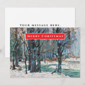 Mooie winters sneeuwsfeer in blauw grijstinten Ker Feestdagenkaart (Voorkant / Achterkant)