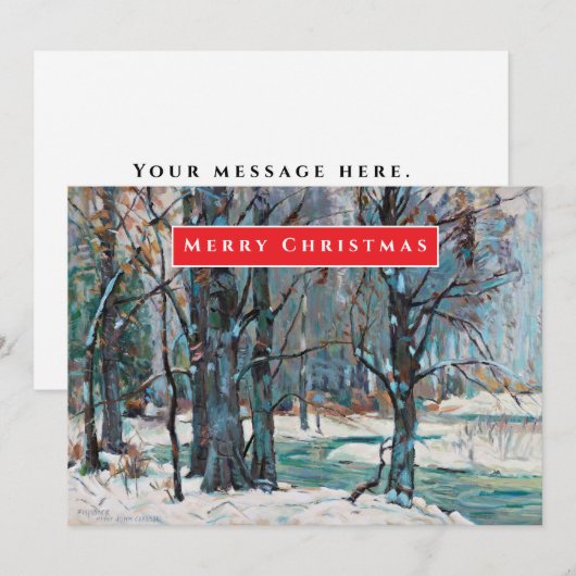 Mooie winters sneeuwsfeer in blauw grijstinten Ker Feestdagenkaart (Voorkant / Achterkant)