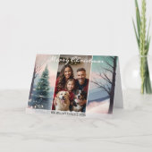 Mooie winterse scène Elegante waterverf 1 Foto Feestdagen Kaart (Voorkant)