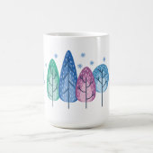 Mooie wintertebomen in parelkleuren koffiemok (Center)