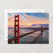 Mooie winterzonsondergang bij Golden Gate Bridge Briefkaart (Voorkant / Achterkant)