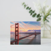 Mooie winterzonsondergang bij Golden Gate Bridge Briefkaart (Staand voorkant)