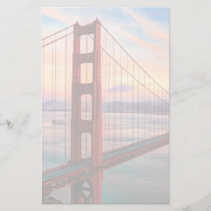 Mooie winterzonsondergang bij Golden Gate Bridge Briefpapier