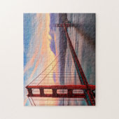 Mooie winterzonsondergang bij Golden Gate Bridge Legpuzzel (Verticaal)