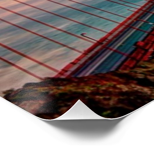 Mooie winterzonsondergang bij Golden Gate Bridge Poster (Hoek)