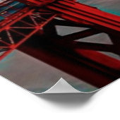 Mooie winterzonsondergang bij Golden Gate Bridge Poster (Hoek)