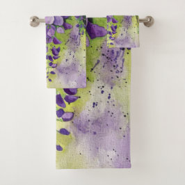 Mooie wisterbloemen in de Waterverf Bad Handdoek