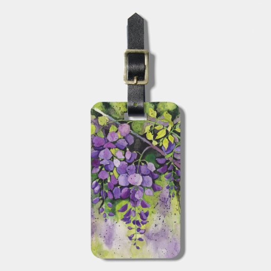 Mooie wisterbloemen in de Waterverf Bagagelabel (Voorkant verticaal)