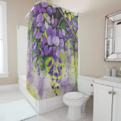 Mooie wisterbloemen in de Waterverf Douchegordijn (In situ)