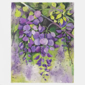 Mooie wisterbloemen in de Waterverf Fleece Deken (Voorkant)