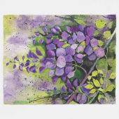 Mooie wisterbloemen in de Waterverf Fleece Deken (Voorkant (Horizontaal))