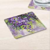 Mooie wisterbloemen in de Waterverf Kartonnen Onderzetters (Schuin)