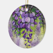 Mooie wisterbloemen in de Waterverf Keramisch Ornament (Links)