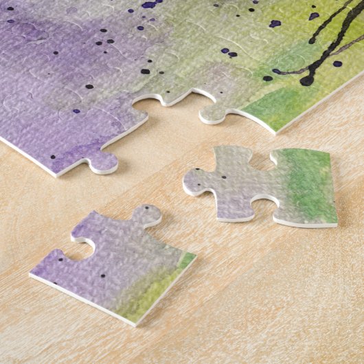 Mooie wisterbloemen in de Waterverf Legpuzzel (Zijkant)