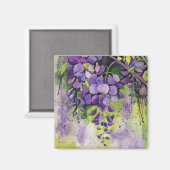 Mooie wisterbloemen in de Waterverf Magneet (Voorkant / Achterkant)