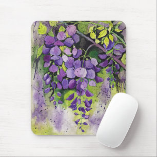 Mooie wisterbloemen in de Waterverf Muismat