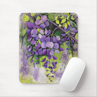 Mooie wisterbloemen in de Waterverf Muismat