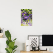 Mooie wisterbloemen in de Waterverf Poster (Thuiskantoor)