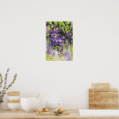 Mooie wisterbloemen in de Waterverf Poster (Keuken)