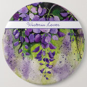 Mooie wisterbloemen in de Waterverf Ronde Button 6,0 Cm (Voorkant)