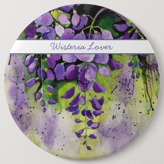 Mooie wisterbloemen in de Waterverf Ronde Button 6,0 Cm (Voorkant)