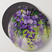 Mooie wisterbloemen in de Waterverf Ronde Button 6,0 Cm (Voorkant /achterkant)