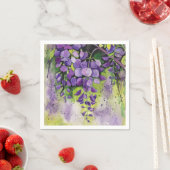 Mooie wisterbloemen in de Waterverf Servet (Insitu)