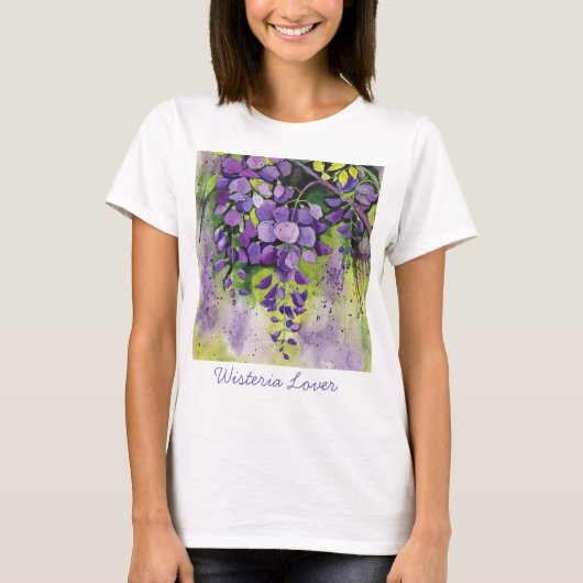 Mooie wisterbloemen in de Waterverf T-shirt (Voorkant)